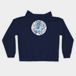 Flight of Fancy - navy, blue, grey Kids Hoodie